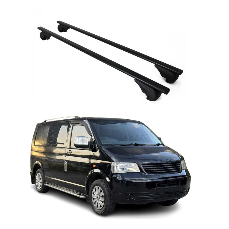 Dachträger Grundtäger für VW Transporter T5 2003-2015 75kg Metall Schwarz 2 tlg
