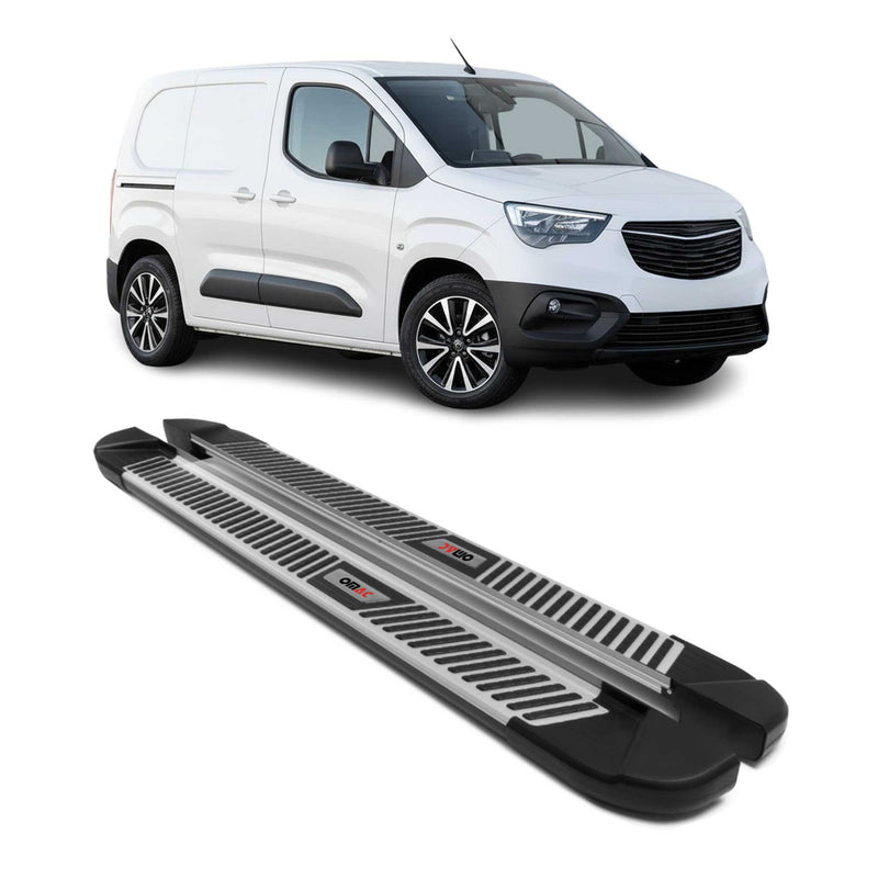 Trittbretter Seitenbretter Schweller für Opel Combo 2018-2025 Kurzer Alu Schwarz