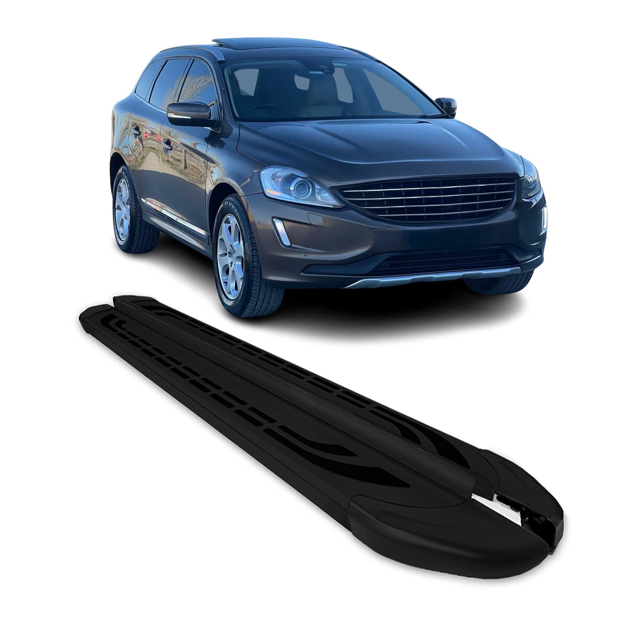Trittbretter Seitenschweller Seitenbretter für Volvo XC60 2009-2017 Alu Schwarz