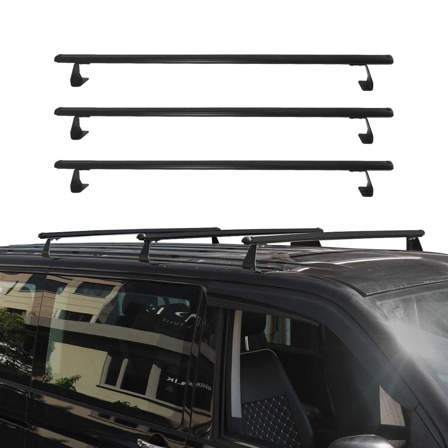 Dachträger Grundtäger für Mercedes Citan W420 2021-2026 75kg Alu Schwarz 3 tlg