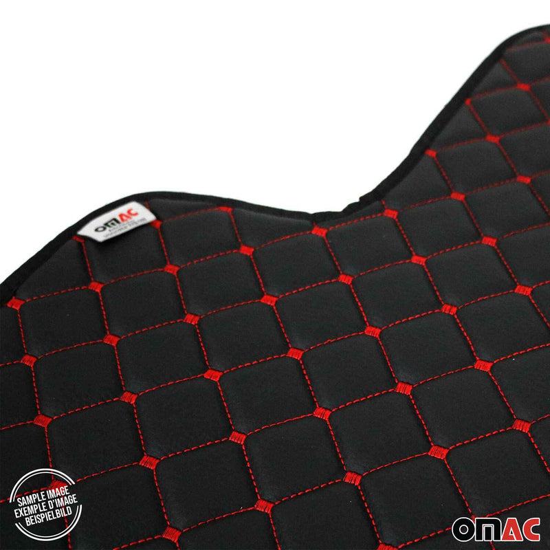 Fußmatten Leder Automatten für Audi Q7 4LB 2006-2015 Kunstleder Schwarz Rot 4tlg