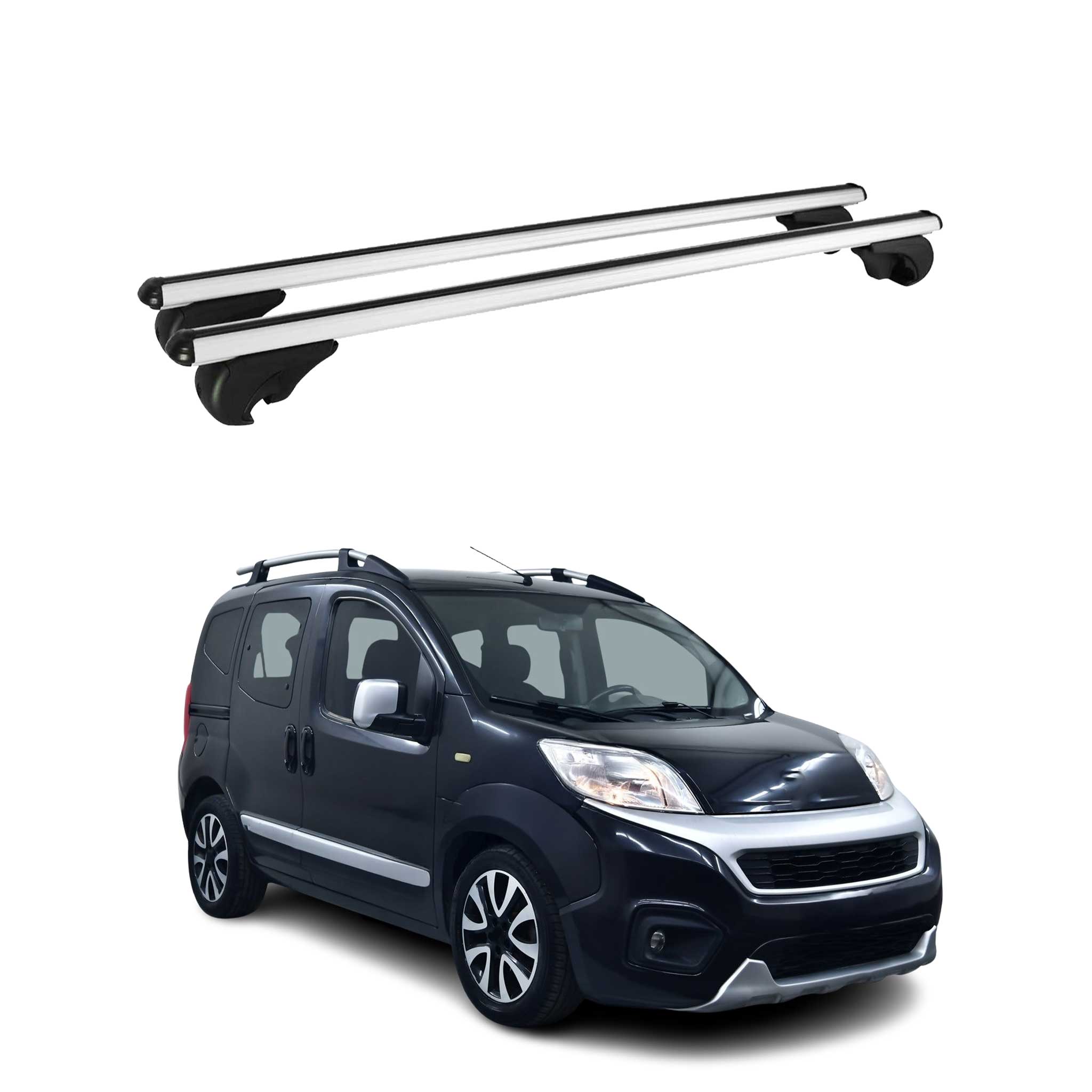 Dachträger für Fiat Fiorino / Qubo / Bipper / Nemo 2008-2024 75kg Alu Silber 2x