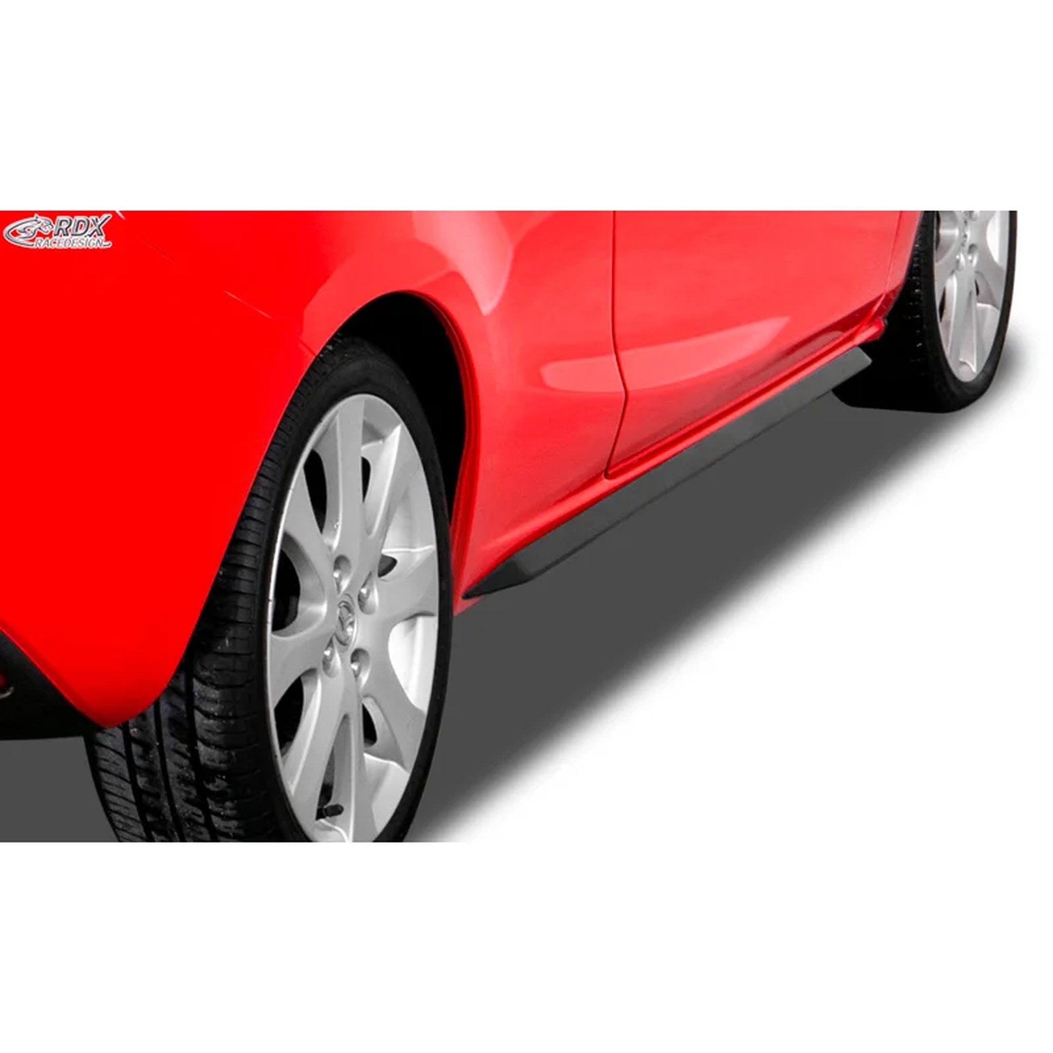 RDX Seitenschweller 'Slim' für Mazda 2 DE 2007-2014 ABS Schwarz 2er-Set TÜV