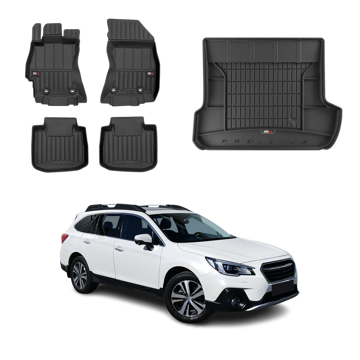 OMAC Fußmatten & Kofferraumwanne Set für Subaru Outback 2014-2019