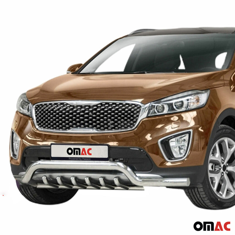 Frontschutzbügel Frontbügel für Kia Sorento 2015-2018 Low mit ABE Stahl Silber