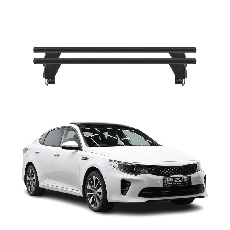 Menabo Dachträger Grundtäger für Kia Optima 2015-2020 50kg Alu Schwarz 2 tlg