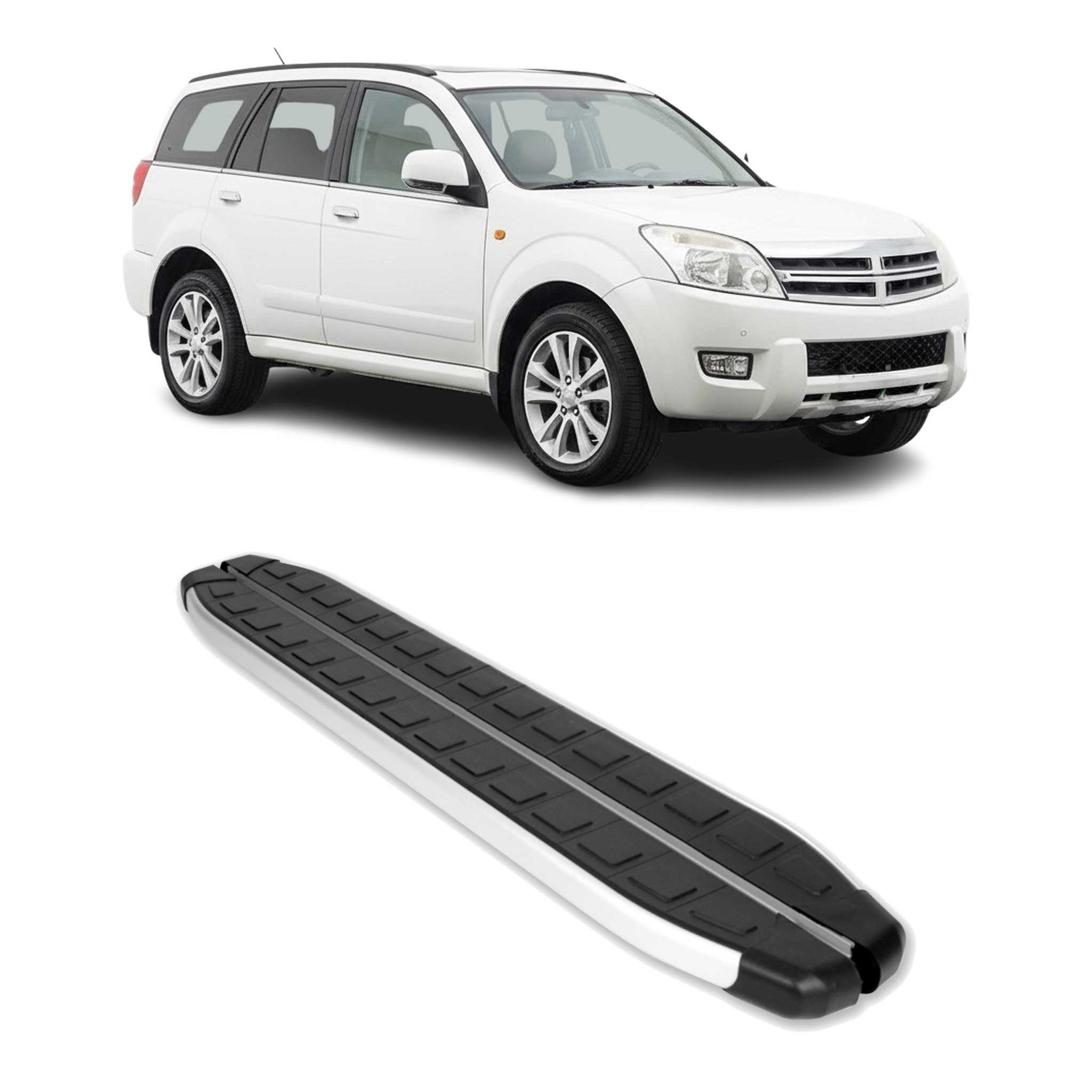 Seitenbretter Trittbretter für Great Wall Hover / Haval 2005-2012 Alu Schwarz