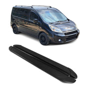 Trittbretter Seitenschweller für Citroen Jumpy 2006-2016 L2 Aluminium Schwarz 2x