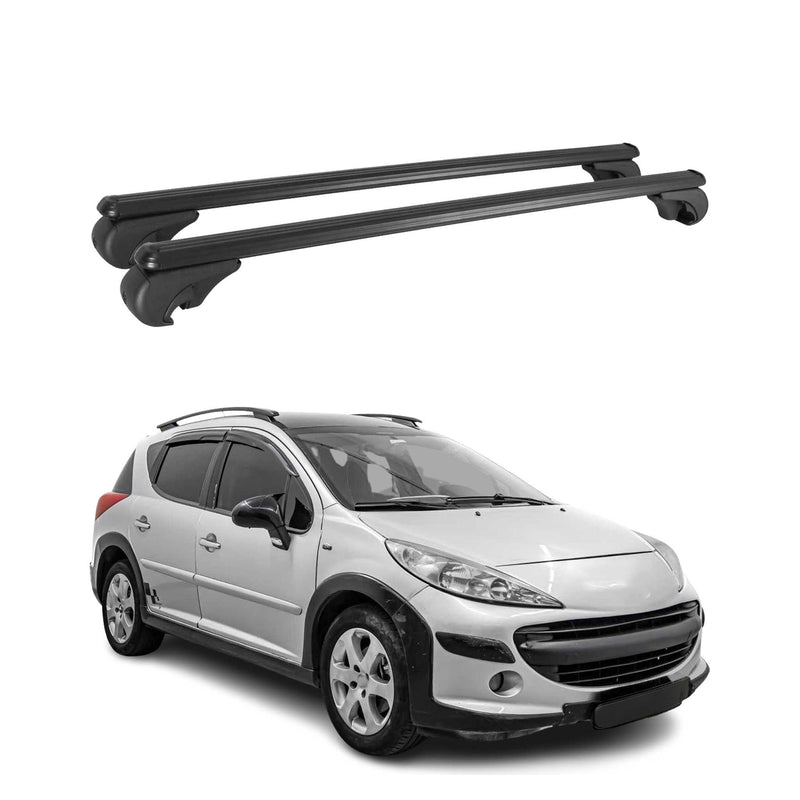 Dachträger für Peugeot 207 SW 2007-2013 Gepäckträger Grundträger Alu Schwarz 2x