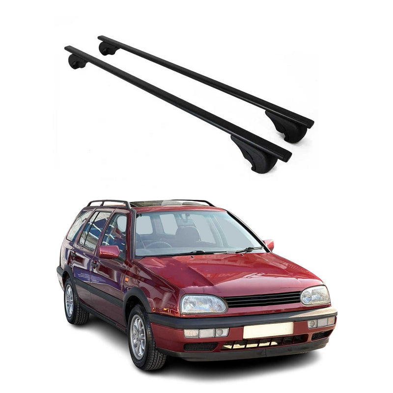 Dachträger Grundtäger für VW Golf Variant 1993-2025 75kg Metall Schwarz 2 tlg