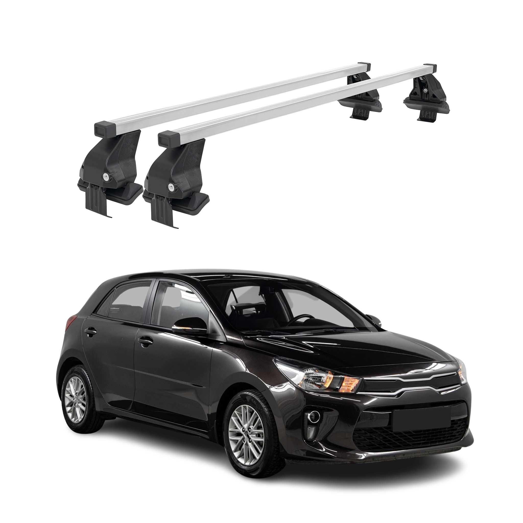 Menabo Dachträger Grundtäger für Kia Rio Schrägheck 2017-2026 50kg Stahl Grau 2x