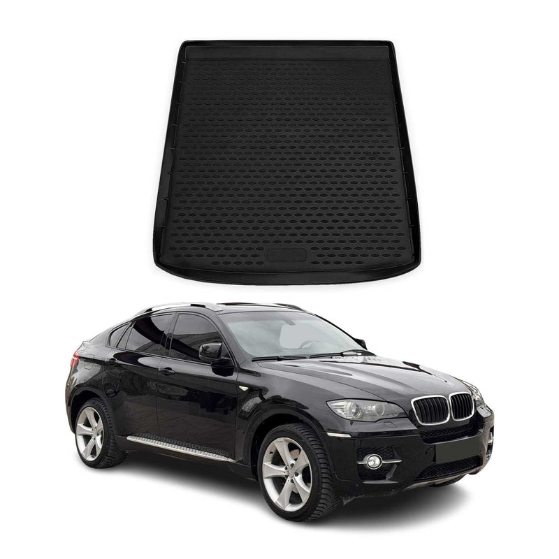 Kofferraummatte Kofferraumwanne für BMW X6 E71 F16 2007-2019 Gummi TPE Schwarz