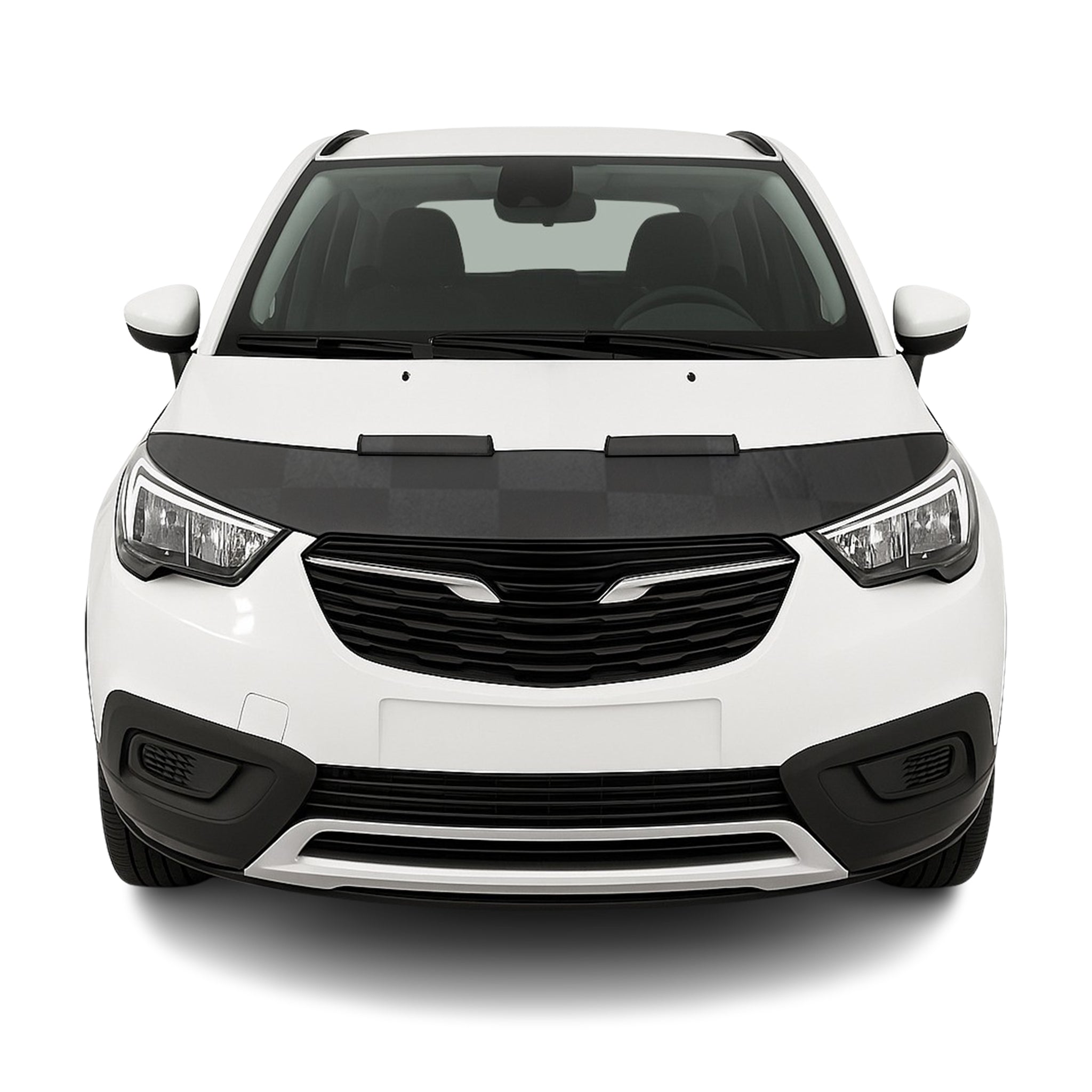 Haubenbra Steinschlagschutz für Opel Crossland X 2017-2024 Kariert Halb