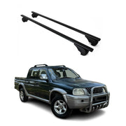 Dachträger Grundtäger für Mitsubishi L200 1996-2005 75kg Metall Schwarz 2 tlg