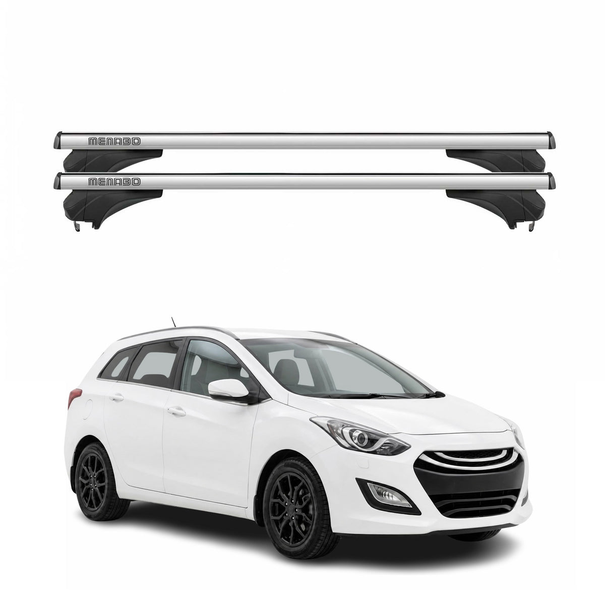 Menabo Dachträger Grundtäger für Hyundai i30 PD Kombi 2017-2026 Alu Silber 2 tlg
