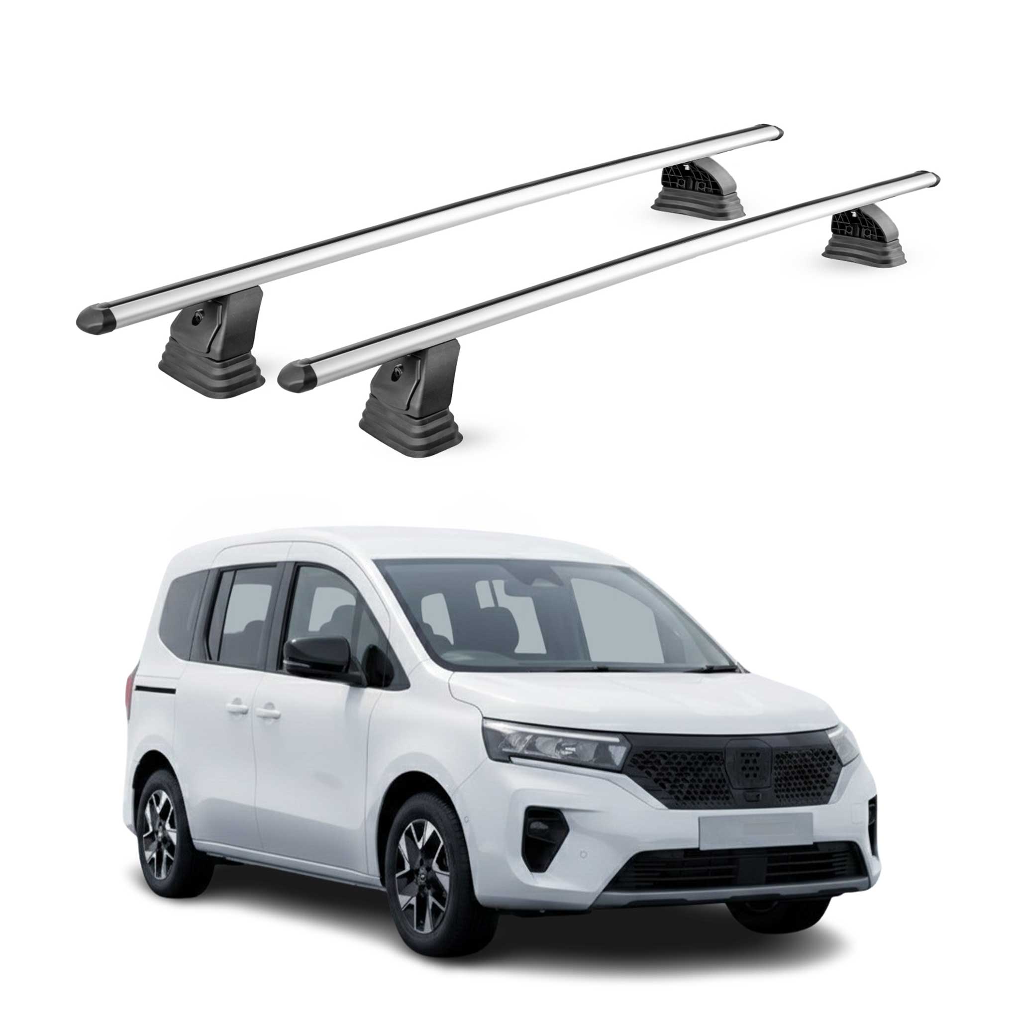 Alu Dachträger für Nissan Townstar 2021-2026 TÜV T-Nut Abschließbar 2tlg Silber