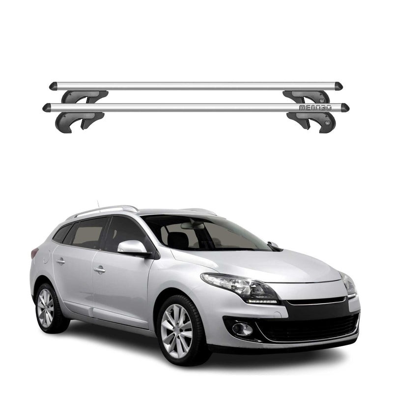 Menabo Dachträger Grundtäger für Renault Megane Kombi 2009-2016 90kg Alu Grau 2x