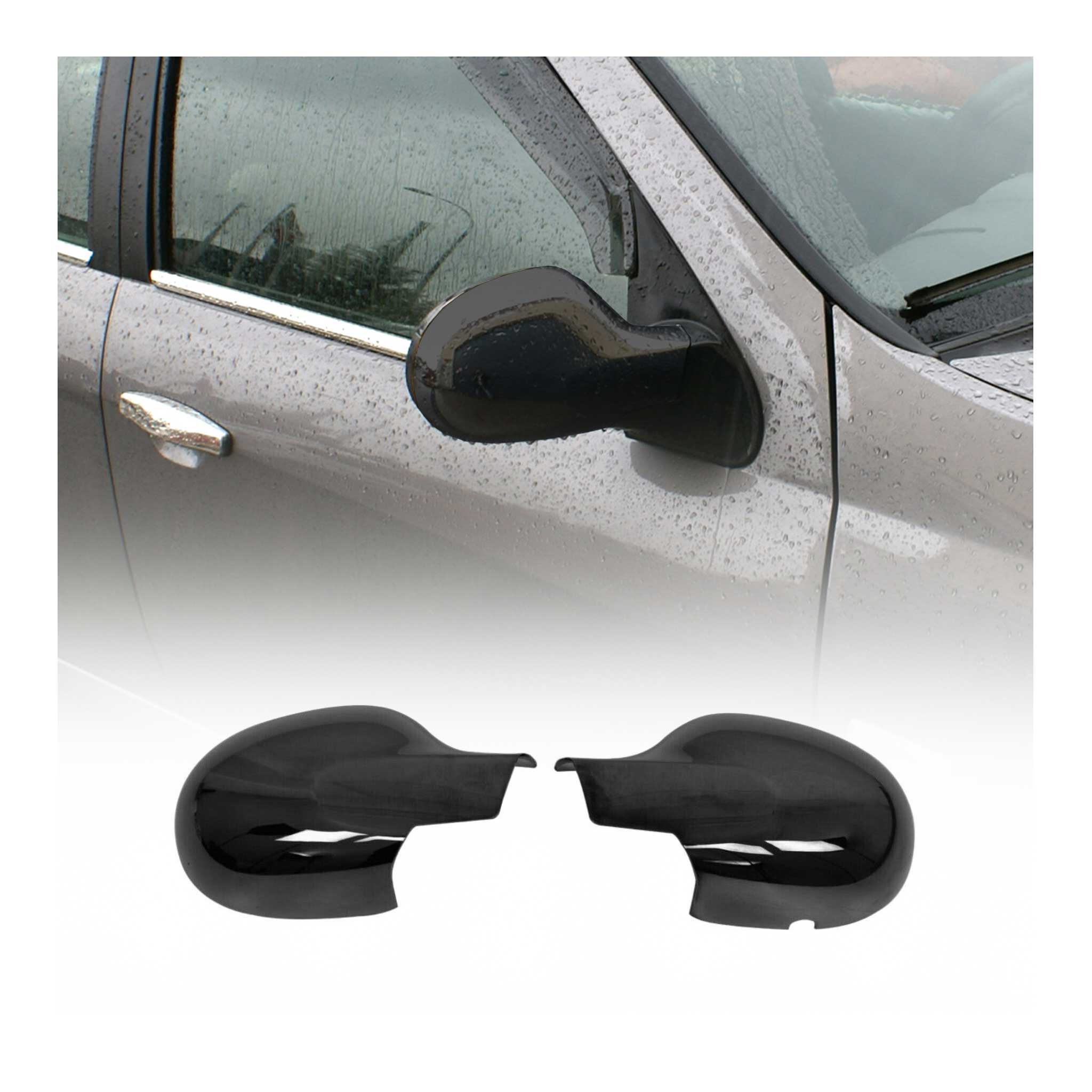 Spiegelkappen Spiegelabdeckung für Renault Thalia 2008-2013 Chrom ABS Dunkel