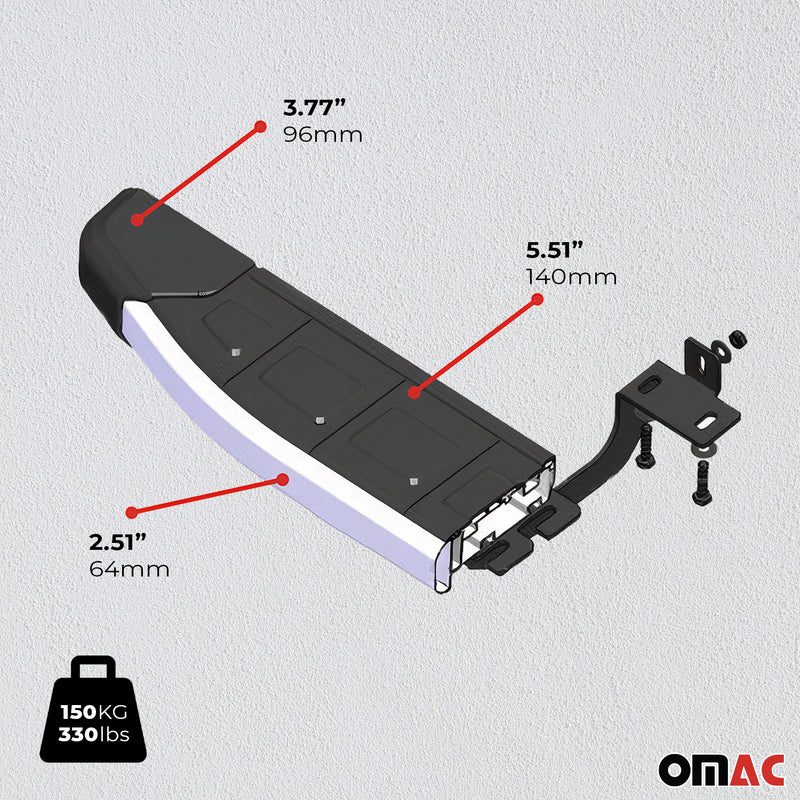 Seitenbretter Trittbretter für Citroen Jumpy 2006-2016 L3 Langer Alu Schwarz