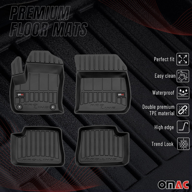 OMAC Gummi Fußmatten für DS 3 Crossback E-Tense 2018-2025 Premium TPE Schwarz 4x