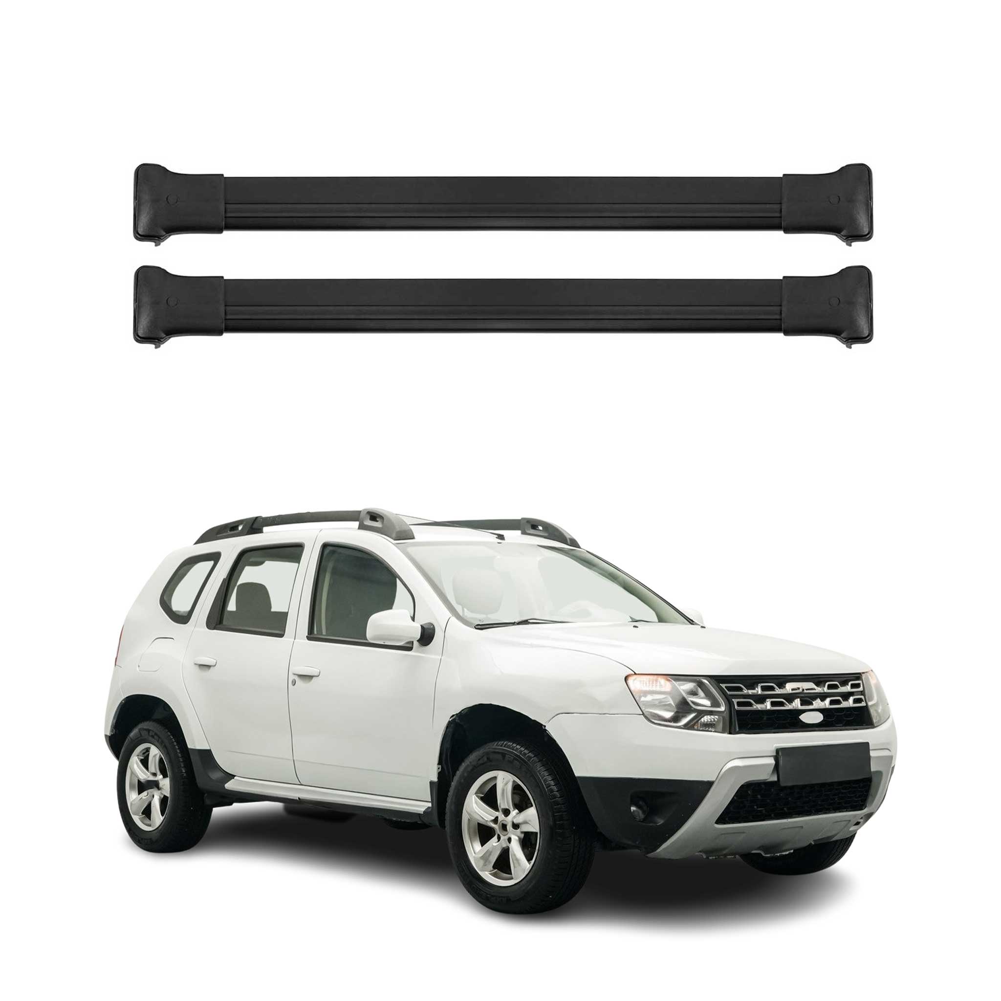 Dachträger Grundtäger für Dacia Duster mk1 2014-2017 FL 75kg Alu Schwarz 2 tlg