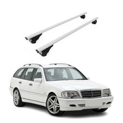 Dachträger Grundträger für Mercedes C Klasse S202 1993-2000 Stahl Silber 2tlg