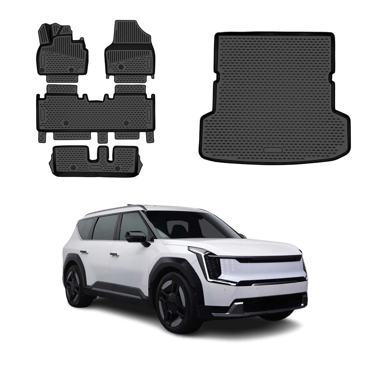 OMAC Fußmatten & Kofferraumwanne Set für Kia EV9 2023-2026