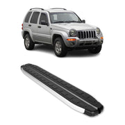 Seitenbretter Trittbretter für Jeep Cherokee KJ 2002-2007 Aluminium Schwarz 2x