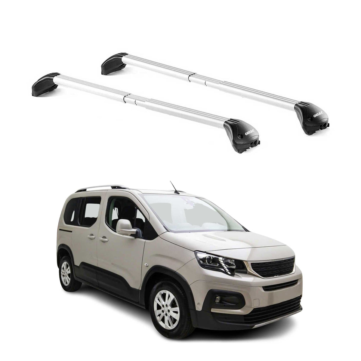 Dachträger für Peugeot Partner / Rifter 2008-2026 3-5 tür 100kg Alu ABE Silber