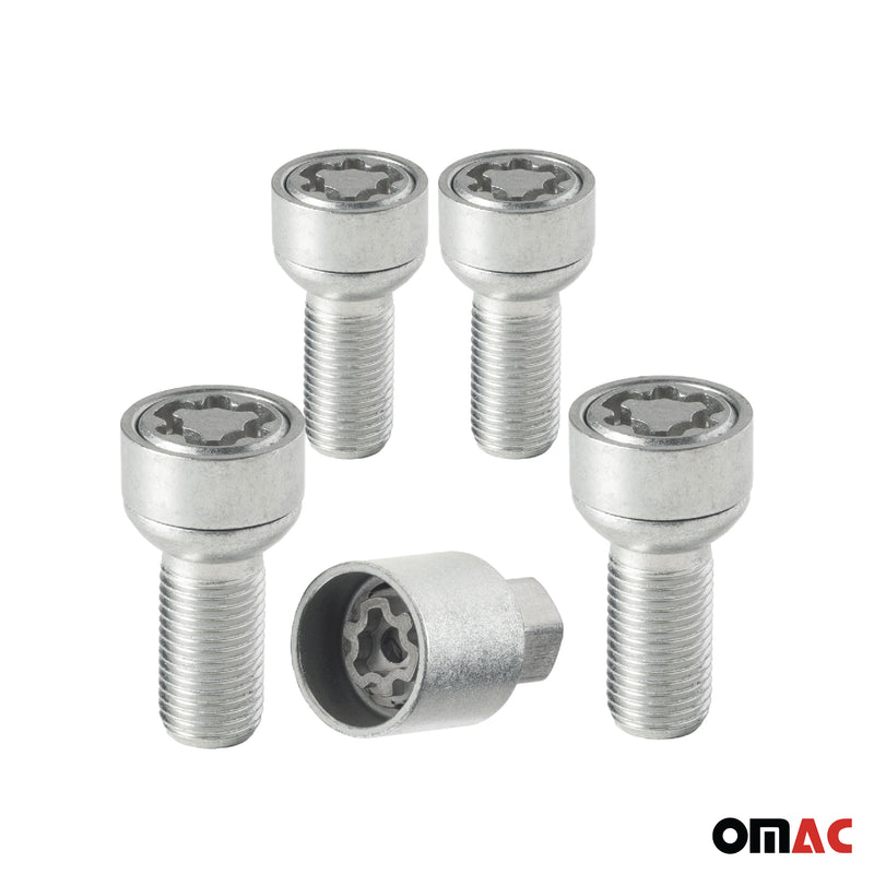 Radschloss Satz für Mercedes EQC/ EQA/ EQB/ EQS/ EQE ab 2020 Silber 4tlg M14X1.5