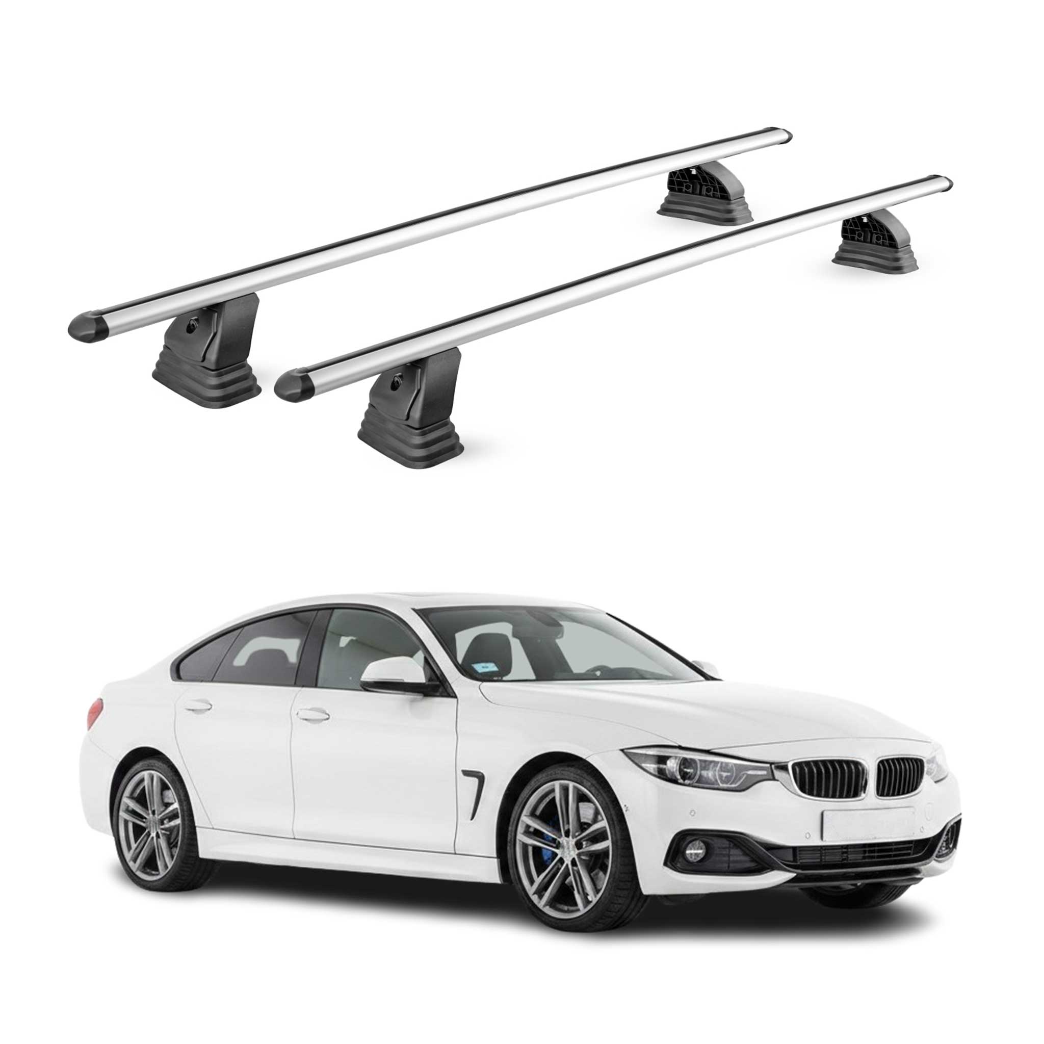 Alu Dachträger für Bmw 4er Gran Coupè F36 2014-2020 TÜV T-Nut 75 kg 2tlg Silber
