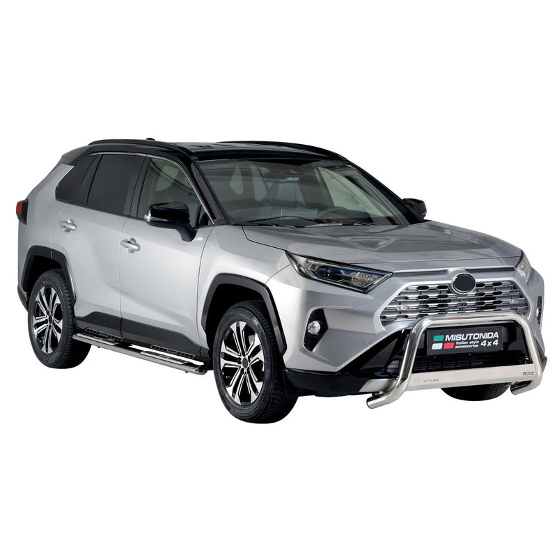 Edelstahl Seitenschweller Schwellerrohre für Toyota RAV4 Hybrid 2019-2025 Silber