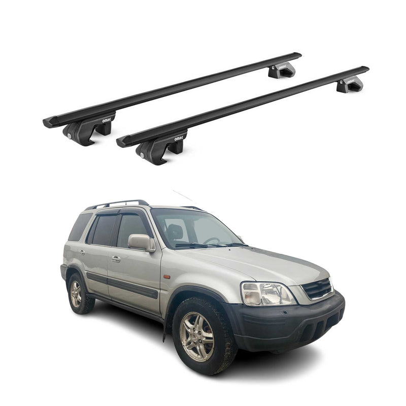 Dachträger Grundtäger für Honda CR-V mk1 1995-2001 90kg Alu Schwarz 2 tlg ABE