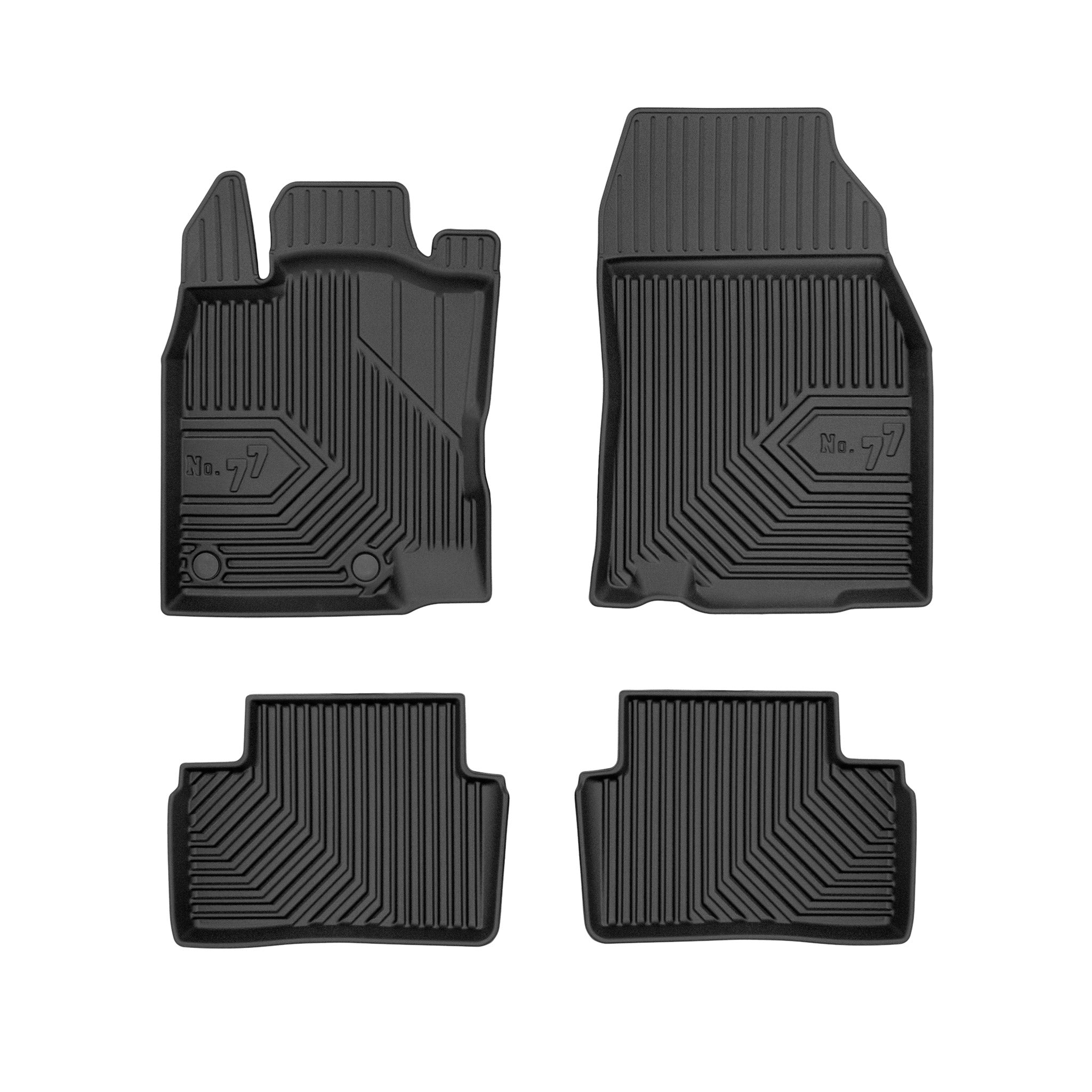 Fußmatten Gummimatten No.77 für Renault Kadjar 2015-2022 TPE Schwarz 4 Teile
