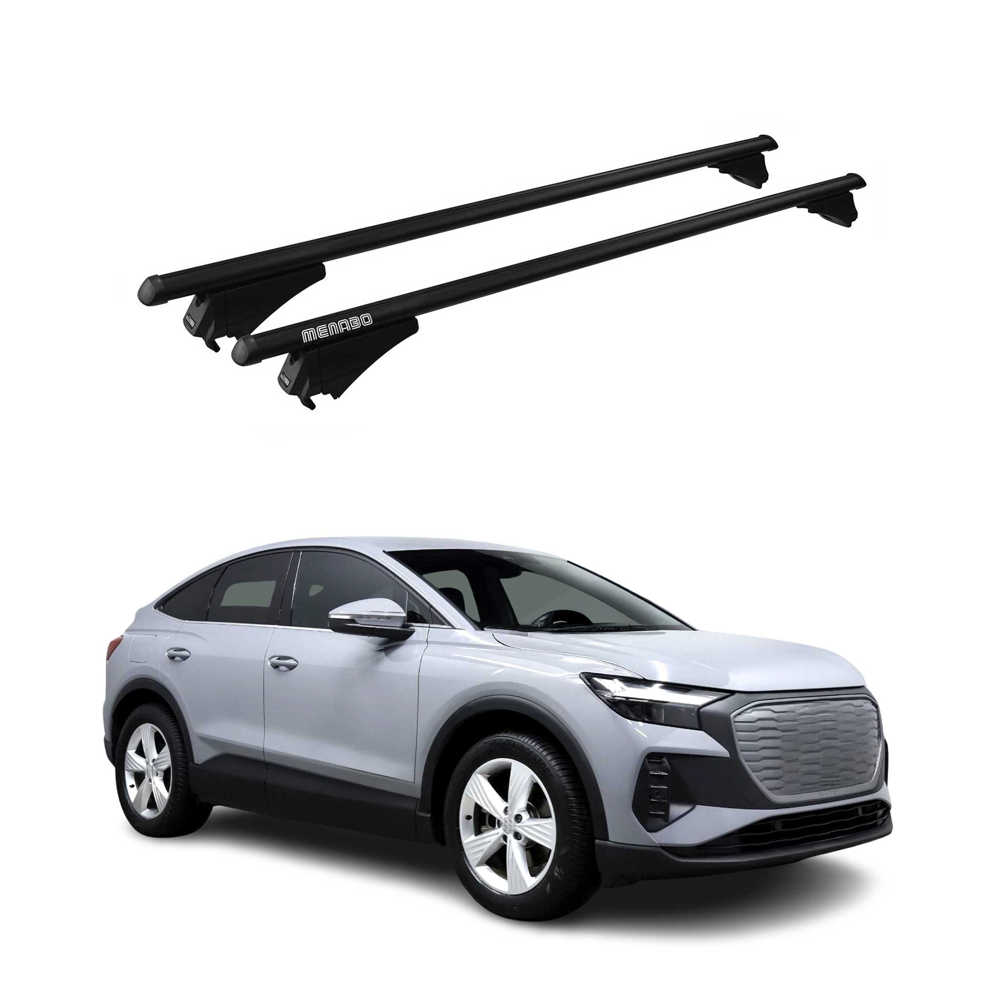 Menabo Dachträger Grundtäger für Audi Q4 e-tron 2021-2026 75kg Alu Schwarz 2 tlg