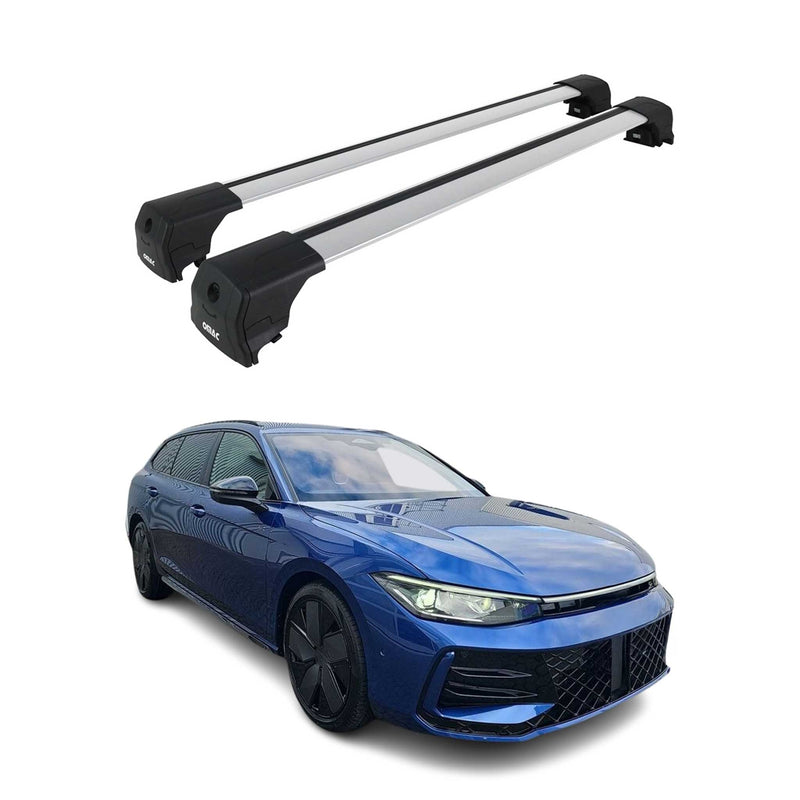 Dachträger Grundtäger für VW Passat B9 Kombi 2023-2025 75kg Alu Grau 2 tlg