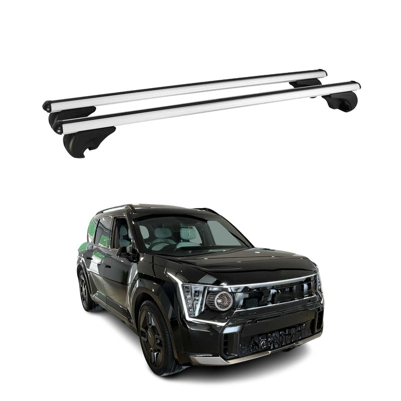 Dachträger Grundtäger für Kia EV9 GT-LINE 2023-2025 75kg Aluminium Silber 2tlg