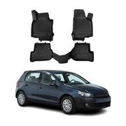 OMAC Gummimatten Fußmatten für VW Golf Mk6 2008-2013 TPE Automatten Schwarz 4x