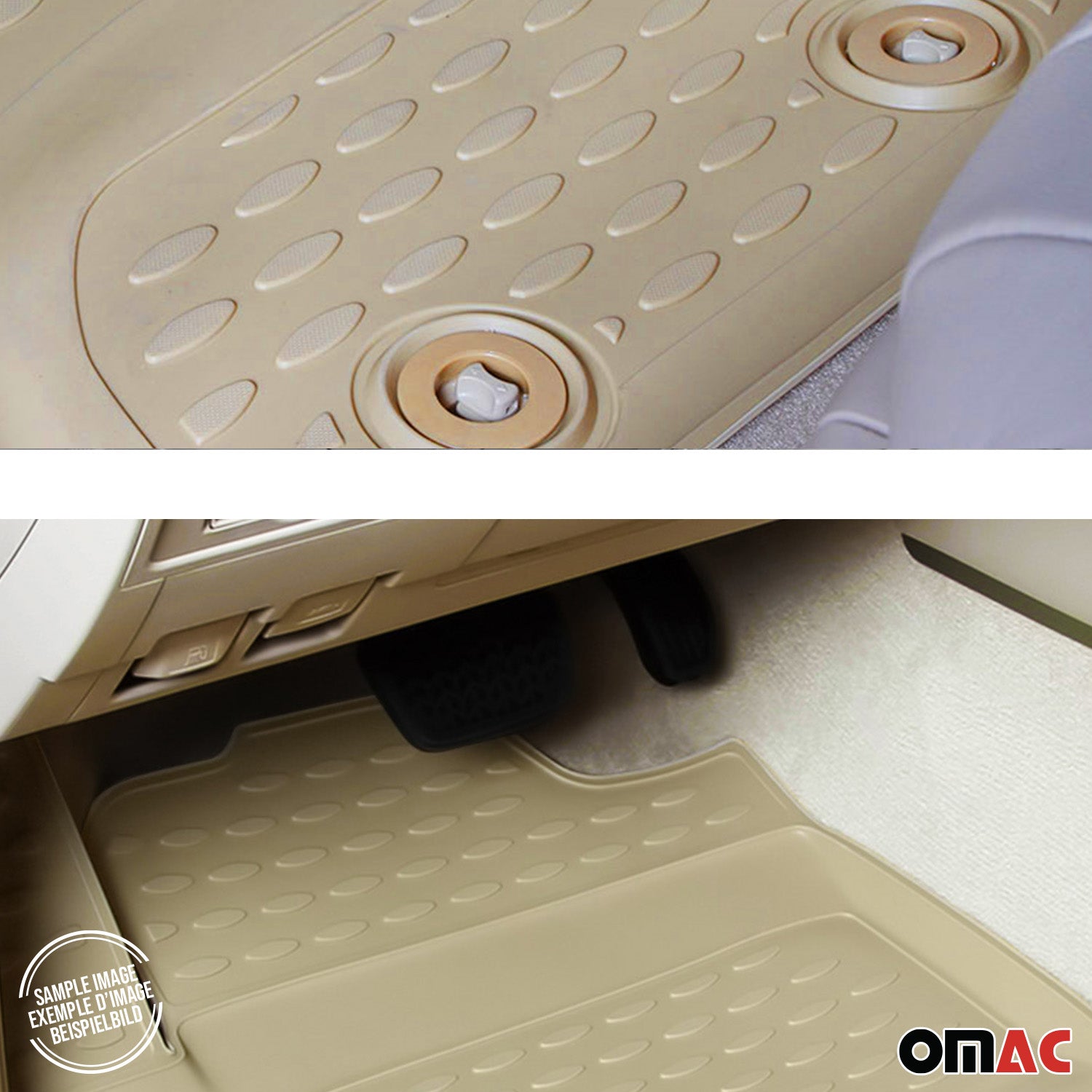 OMAC Gummimatten Fußmatten für Volvo XC60 2018-2026 TPE Automatten Beige 4tlg