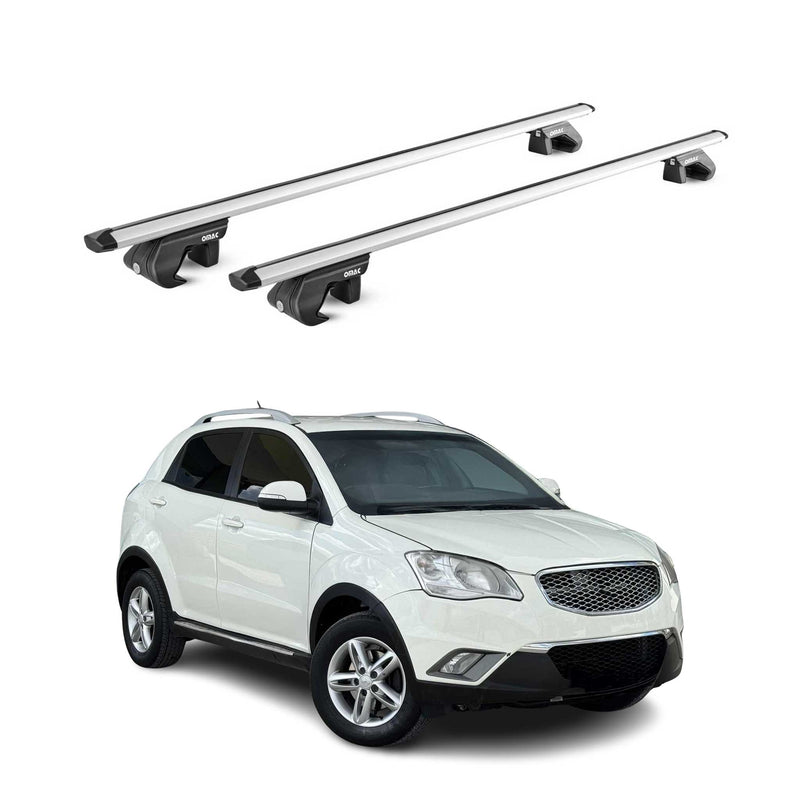 Dachträger Grundtäger für Ssangyong Korando 2010-2019 90kg Alu Silber 2 tlg ABE
