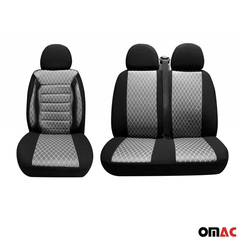 Sitzbezüge Schonbezüge für Citroen Jumper 2006-2014 Grau Schwarz 2+1 Vorne