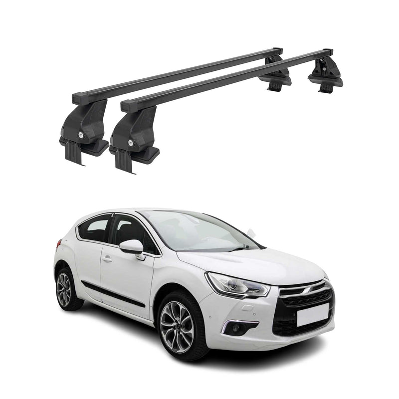 Menabo Dachträger Grundtäger für Citroen DS4 2011-2015 50kg Stahl Schwarz 2 tlg