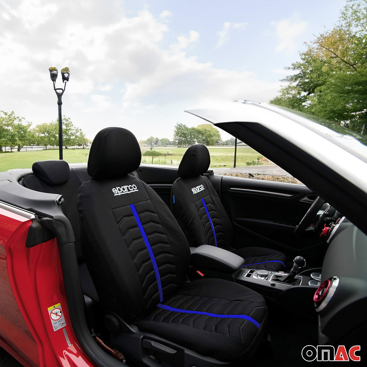 SPARCO Sitzbezüge Schonbezüge Autositzbezüge Universell Blau Rot Vorne Hinten