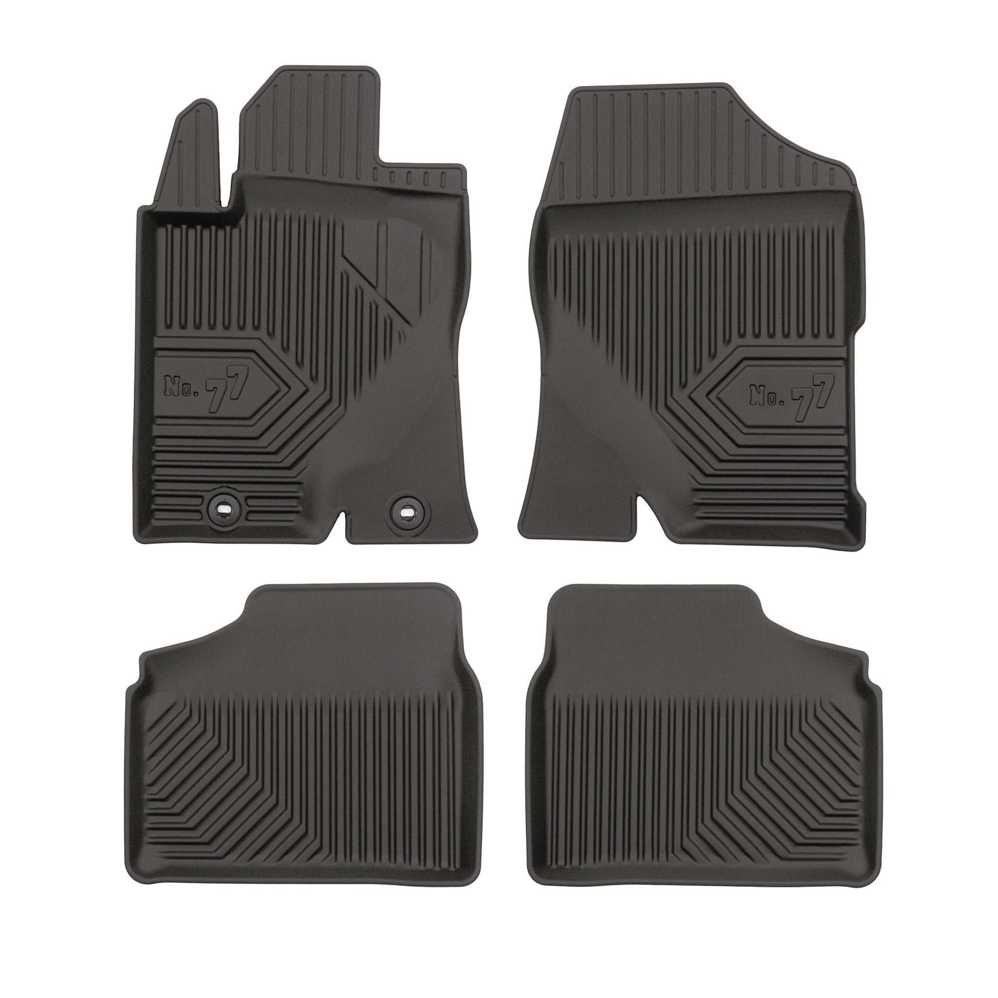 Fußmatten Gummimatten No.77 für Toyota Avensis II 2003-2009 TPE Schwarz 4 tlg