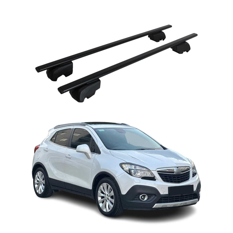 Dachträger Grundtäger für Opel Mokka 2012-2016 75kg Metall Schwarz 2 tlg