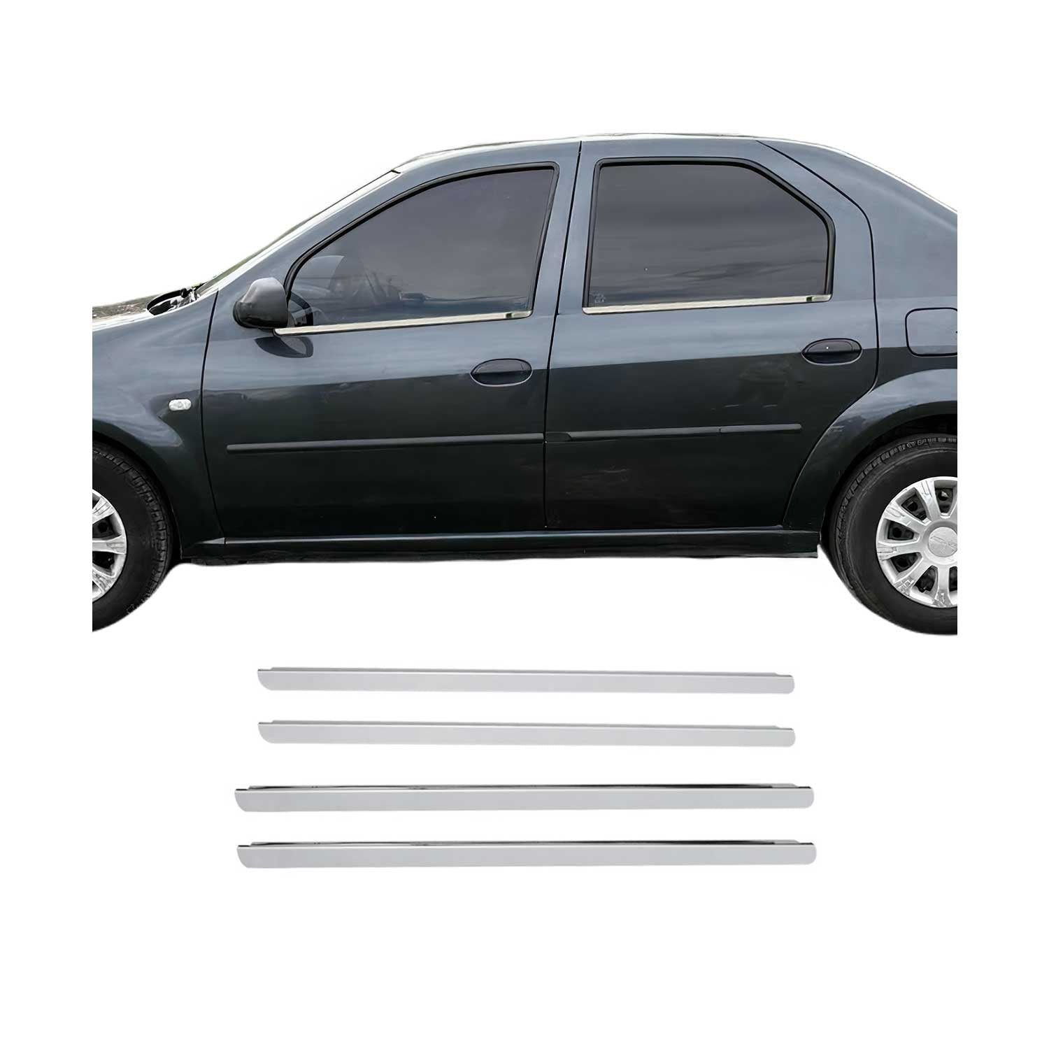Fensterleisten Zierleisten für Dacia Logan 2008-2013 Edelstahl Chrom 4tlg