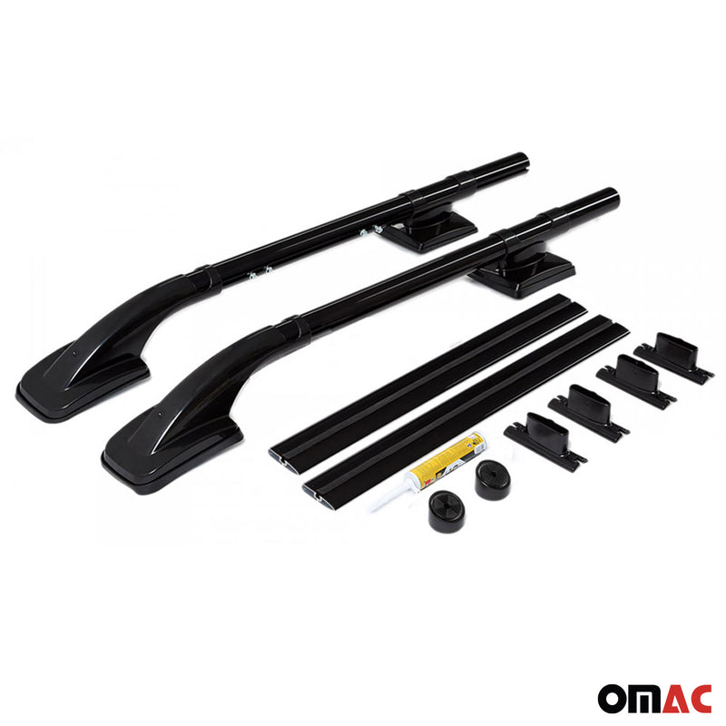 Dachreling Dachträger Gepäckträger Satz für VW Amarok 2010-2021 Alu Schwarz 4x