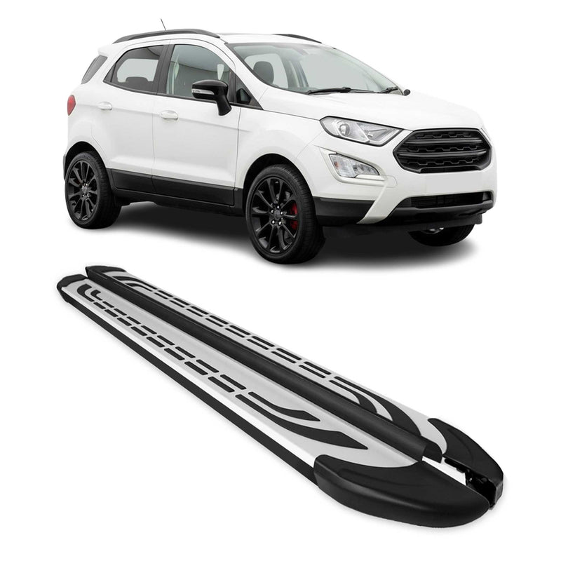 Trittbretter Seitenschweller Seitenbretter für Ford Ecosport 2011-24 Schwarz Alu