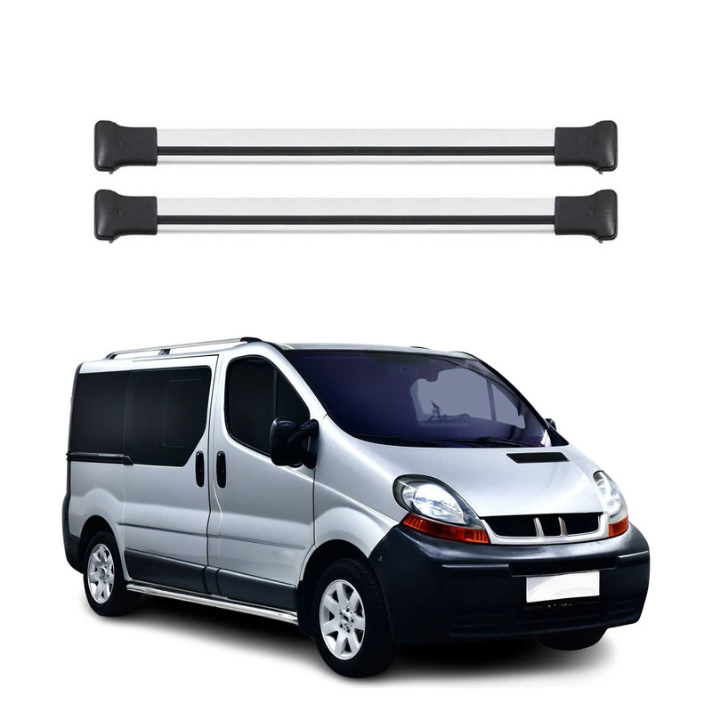 Dachträger Grundtäger für Renault Trafic mk2 2001-2014 75kg Alu Silber 2tlg