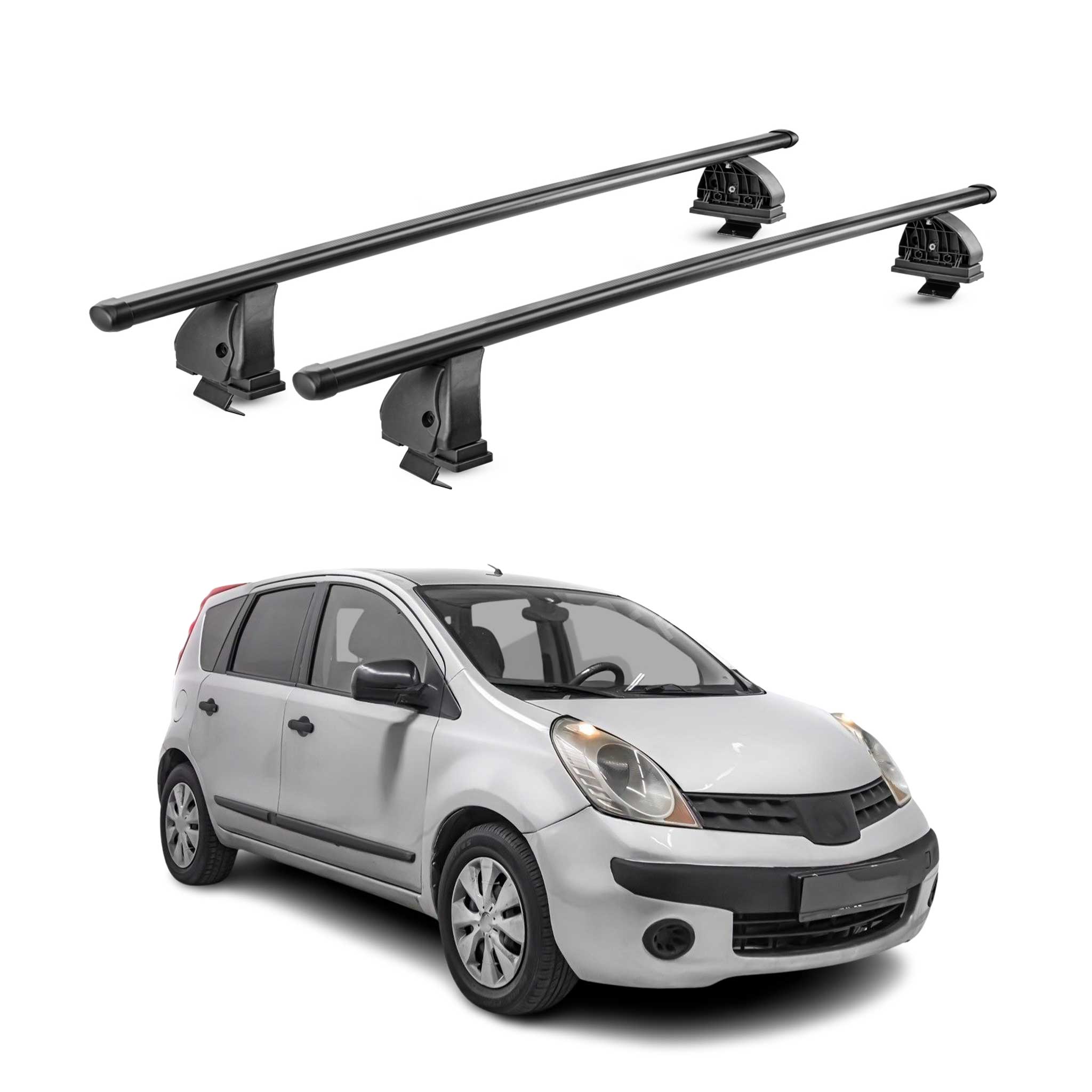 Stahl Dachträger für Nissan Note I 2006-2013 TÜV Abschließbar 2tlg Schwarz